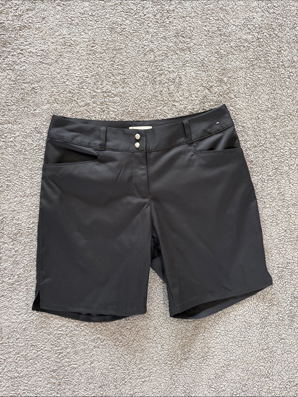 adidas Black Performance Bermuda Shorts with Double-Button Waist